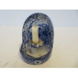 Blue & White pratware candle stick Height 13 cm