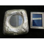 Two silver photo frames Largest 9 cm