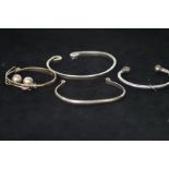 4 Silver Bangles