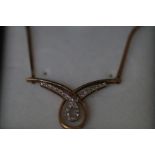 9ct Gold Necklace with Diamonds