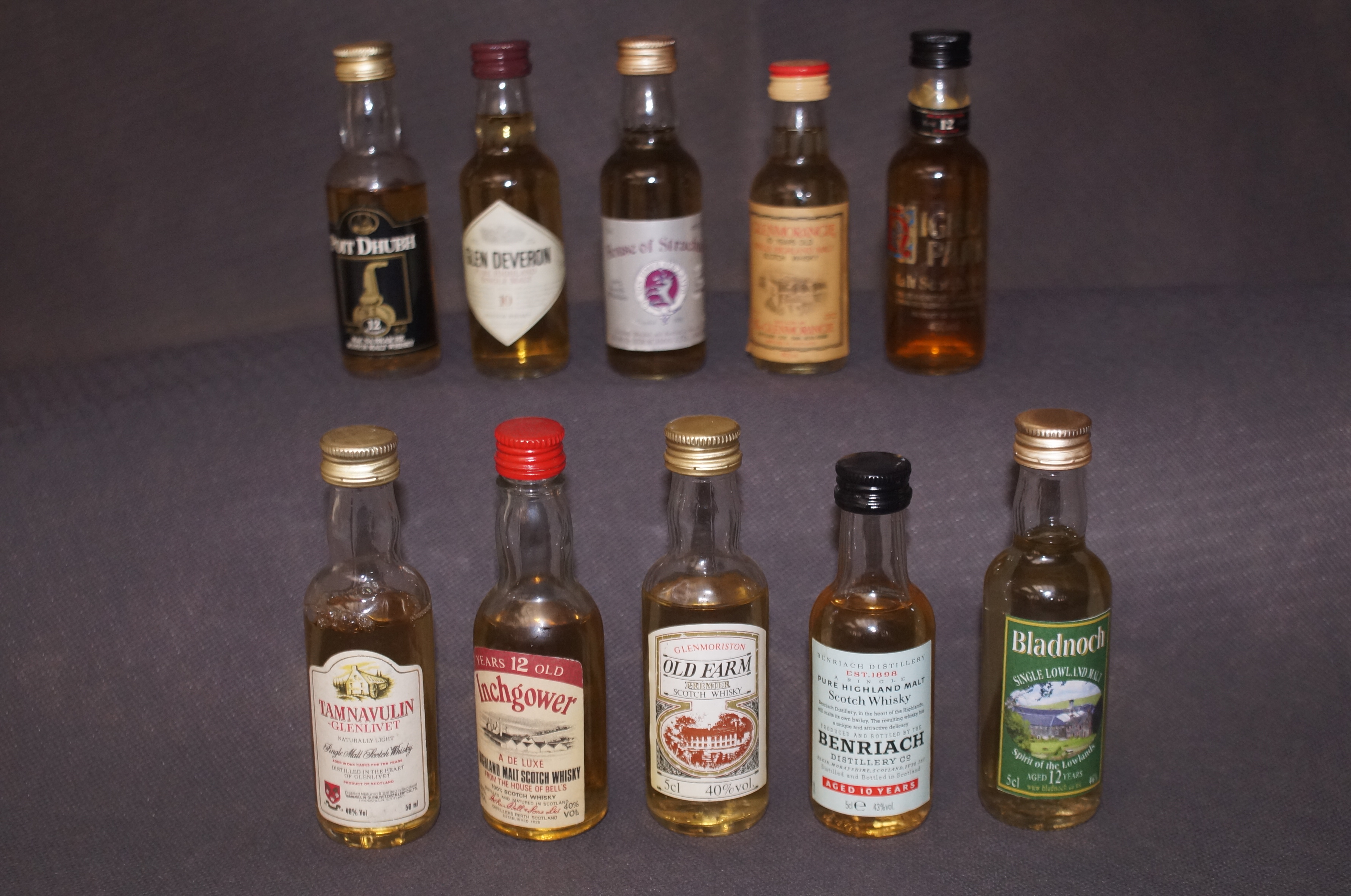 10 Unopened Bottles of Miniature Whisky