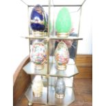 A Collection of Novelty Eggs in Display Case