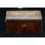 Victorian walnut veneered money box 15cm