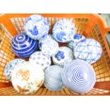 A collection ceramic carpet bowls
