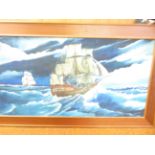 A large signed Painting on board Seascape signed R
