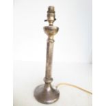 English Pewter Hammered Table Lamp Retailed by Prest