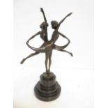 Bronze Art Deco Dancers signed - 35cm