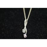 9ct White Gold Pendant and chain