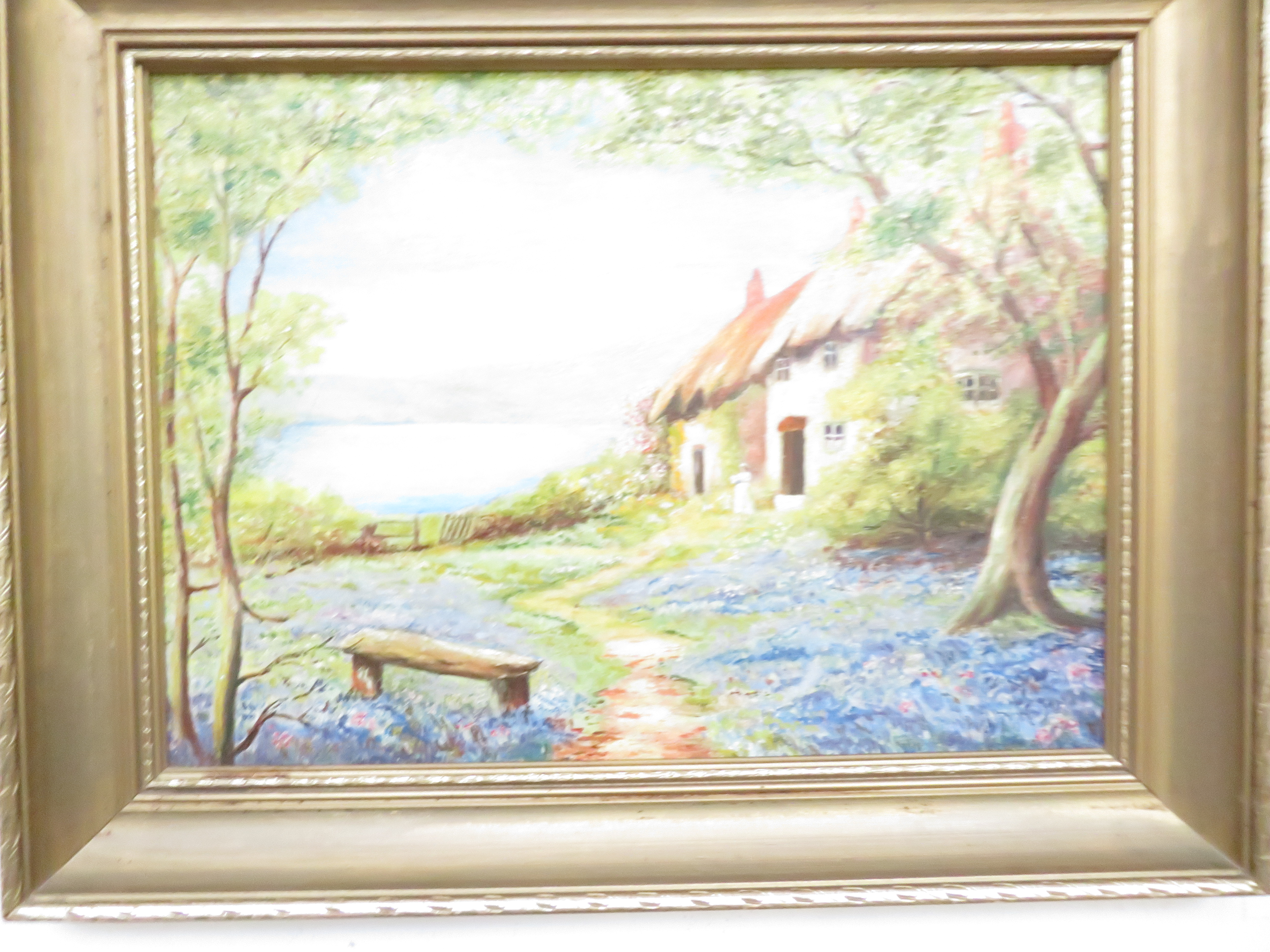 A Oil on Board Cottage Scene