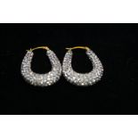 Pair or 9ct gold and crystal earrings