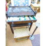 A Drawed Table with Ash Tray and Foot Stool