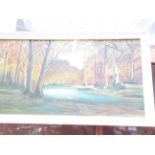 An Oil on Board River and Forrest Scene