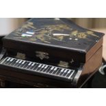 Musical piano jewellery box with Japanese design