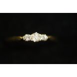 18ct Gold and Platinum set with 3 Diamonds Size M