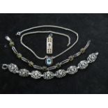 A Collection of Silver 2 x Bracelets and 2 x Penda