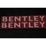 2 x Bentley Silver + Red Badges 17cm wide