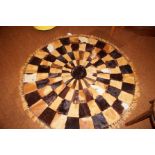 Mid century animal fur/skin circular floor rug