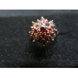 9ct Gold cluster ring, size- P.5