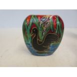 Anita Harris Black swan vase 12.5cm