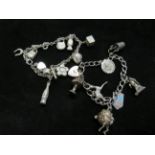 2 Silver charm bracelets