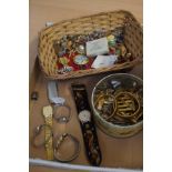A Box of Costume Jewellery and watches