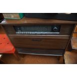 A Grundig teak radiogram, case with a concealed re