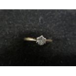 9ct Gold and Diamond Solitaire Ring .28ct - Size L