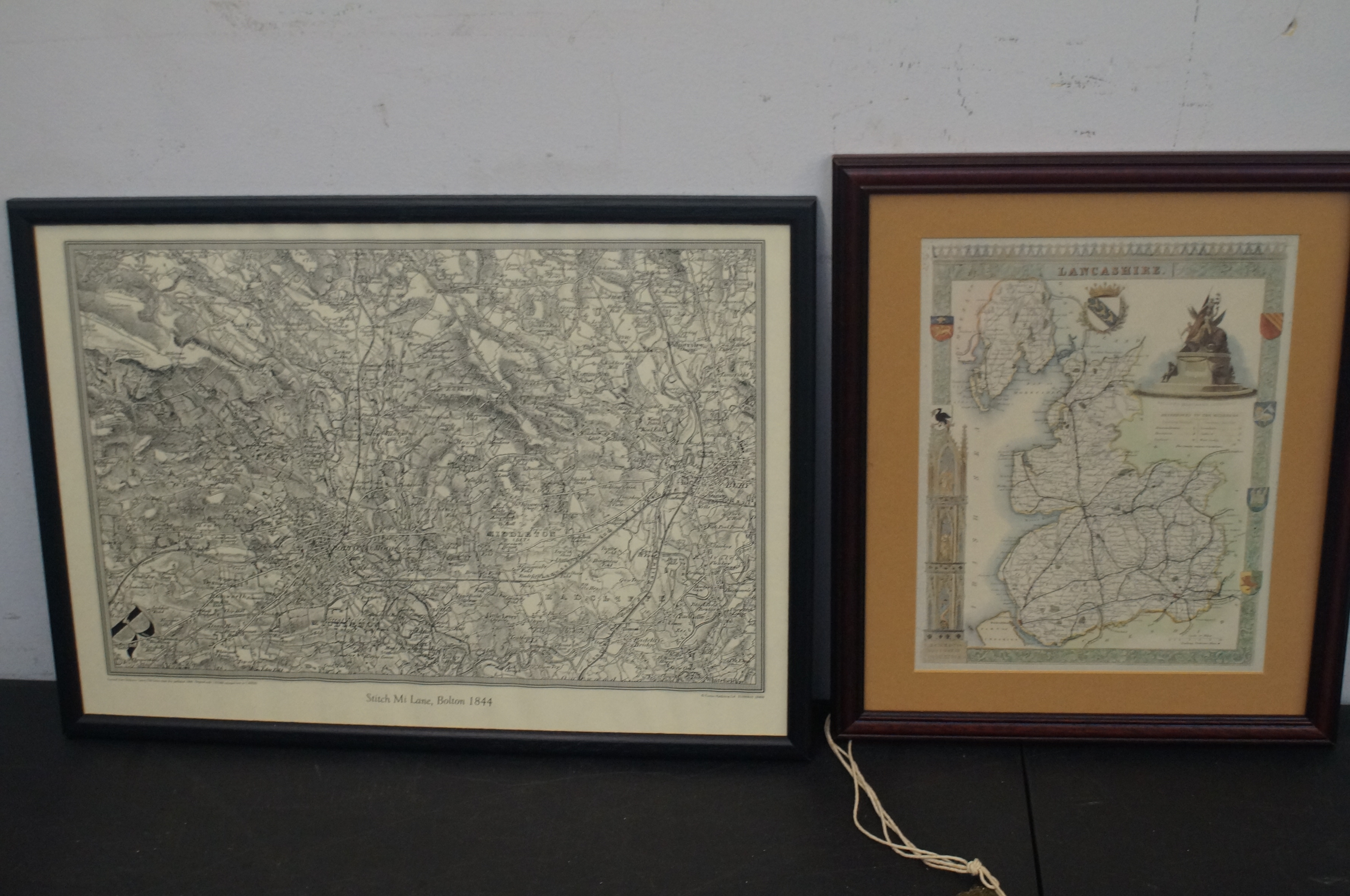 Early Map of Bolton together with a map of Lancash