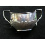 Silvered 2 handled bowl 13.5cm wide, rubbed Englis