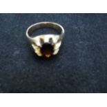 Gents 9ct Gold Ring set with Garnet Size V