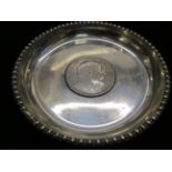 Silver dish one rupee coin 1903 diameter-8cm
