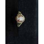 9ct Gold Cameo ring, size- O