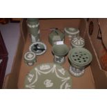 Collection of green Wedgwood