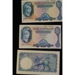 3 Early £5 notes- good condition