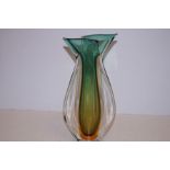 A large cased glass vase 35cm