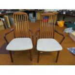 2x Preben schou teak cover chairs by Kai Kristians