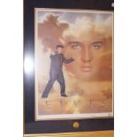 A Large Framed Print Elvis Priestley with COA