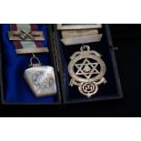 2 Silver Masonic medals boxed
