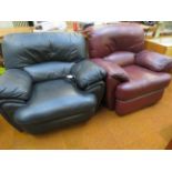 2x Leather Electric Reclining Chair