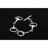 Silver horses mouth bit bracelet