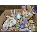 A box of Easter decorations