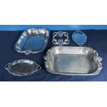 Five pieces silver plate