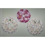 Three pink rose wreaths