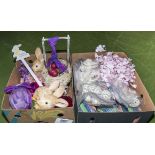 Two boxes of Easter decorations