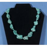 A chunky turquoise necklace