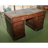 A Victorian mahogany pedestal desk