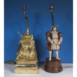 Two lamps one of Queen Victorian one of Henry 8th.