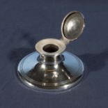A silver inkwell, marks for Birmingham