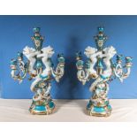 A large pair of table candelabra in the style of Moore brothers, 63cm tall