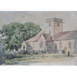 An unframed watercolour titled Stanton Lacy Shropshire, signed A Aglis (1816-1885)